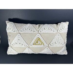 Urban Barn Throw Pillow Boho Natural Macrame